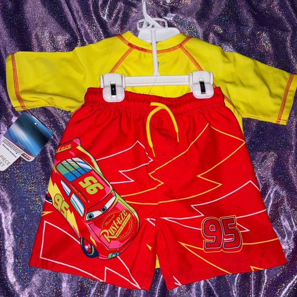 Disney Lightning McQueen Neon Swim Set